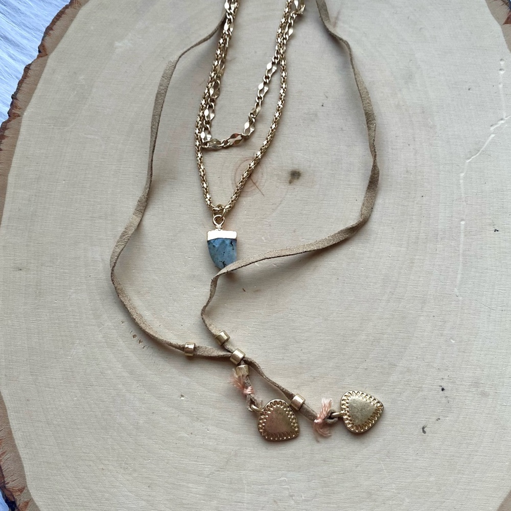 NWT Free People Outlaw Suede Layered Necklace - Picture 7 of 12